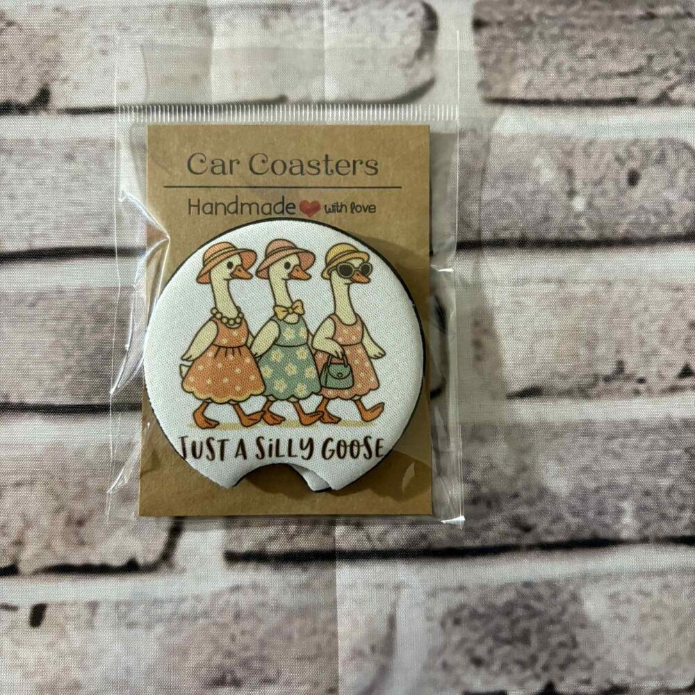 Just A Silly Goose Car Coasters